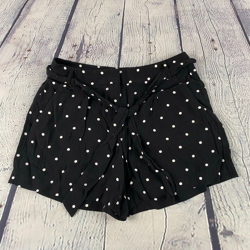Loft Dotted Crepe Tie Waist Casual Shorts - Picture 4 of 9
